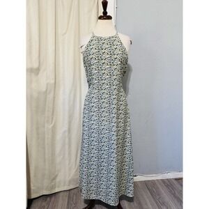 Vintage Possessed  Womens Sleeveless Halter Floral Maxi Dress Medium Made in USA